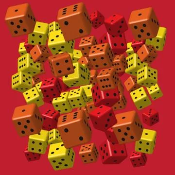 Red Orange Yellow Dice Pattern Stock Illustration