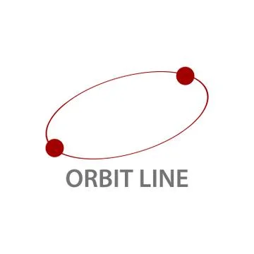 Red orbit line planet logo concept design. Symbol graphic template element Stock Illustration