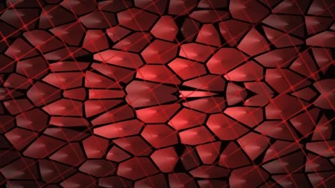 Red organic cellular texture with layered scales and glowing radial depth Stock Footage 342881246