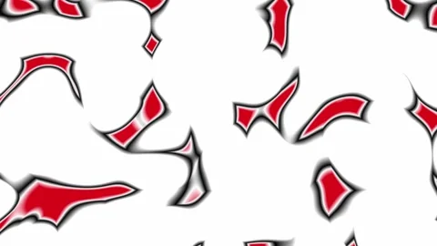 Red organic liquid shapes morphing on white background Видео 330902841