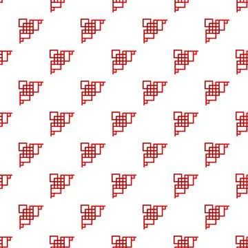 Red oriental temple corner pattern seamless background Stock Illustration