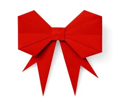 Red origami bow Stock Photos