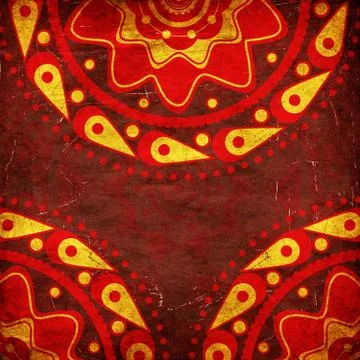 Red ornament on grunge background 스톡 일러스트