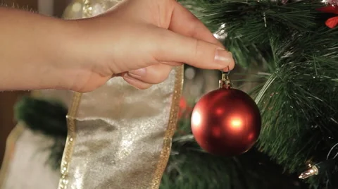 Red Ornament Pass By Stock Footage 57719471