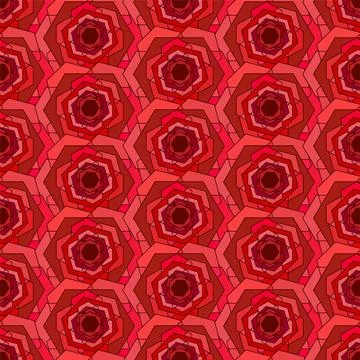 Red ornament seamless geometric pattern. Mosaic glass endless texture. Mini.. Иллюстрация