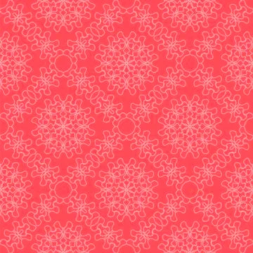 Red Ornamental Seamless Line Pattern 库存插图