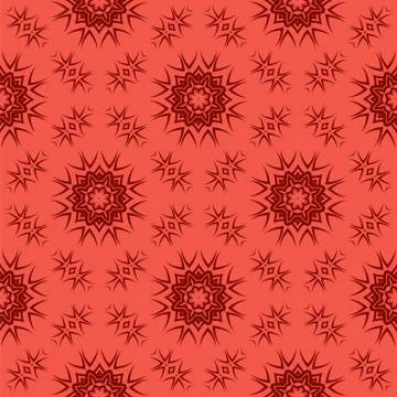 Red Ornamental Seamless Line Pattern Illustrazione stock
