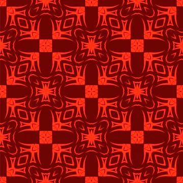 Red Ornamental Seamless Line Pattern 스톡 일러스트