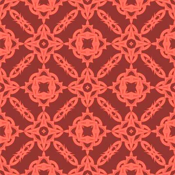 Red Ornamental Seamless Line Pattern Illustrazione stock