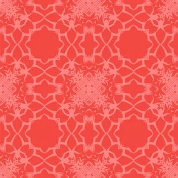 Red Ornamental Seamless Line Pattern 스톡 일러스트