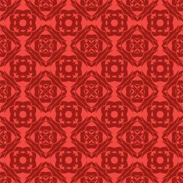 Red Ornamental Seamless Line Pattern Stock Illustration