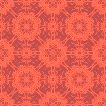 Red Ornamental Seamless Line Pattern イラスト素材