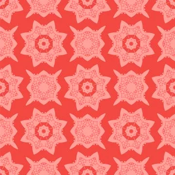 Red Ornamental Seamless Line Pattern イラスト素材