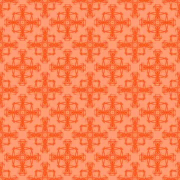 Red Ornamental Seamless Line Pattern イラスト素材
