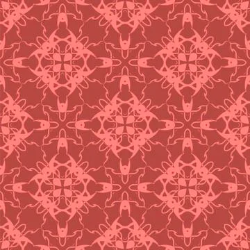 Red Ornamental Seamless Line Pattern 스톡 일러스트