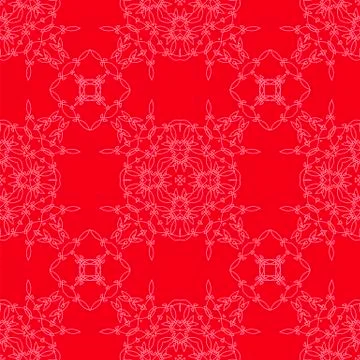 Red Ornamental Seamless Line Pattern Illustrazione stock