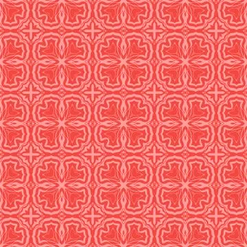 Red Ornamental Seamless Line Pattern Stock Illustration