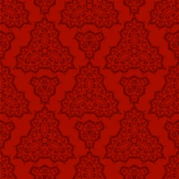 Red Ornamental Seamless Pattern. Endless Texture. Oriental Geometric Ornament Illustrazione stock
