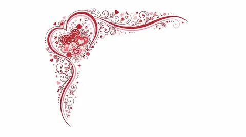 Red ornate decorative corner element Stock Illustration