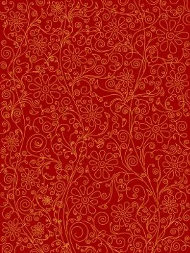 Red ornate pattern. Stock Illustration