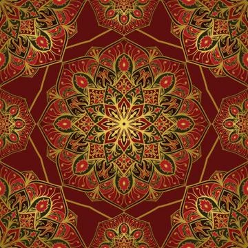 Red ornate pattern. Stock Illustration
