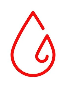 Red outline blood drop vector icon featuring a modern minimalist design. Perf 库存插图