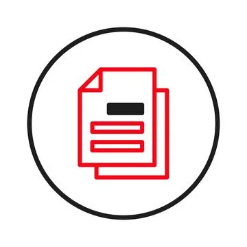 Red outlined papers graphic representation depicting data organization with.. Stock Illustration