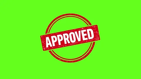 Red Oval Approved Grunge Stamp Green Screen Stock Footage 331656212