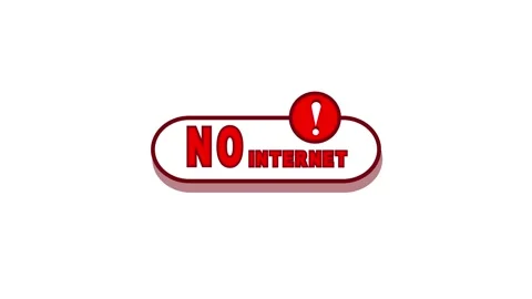 Red Oval Button With White Text NO INTERNET and Red Exclamation Mark Symbol.. Stock Footage 321397035