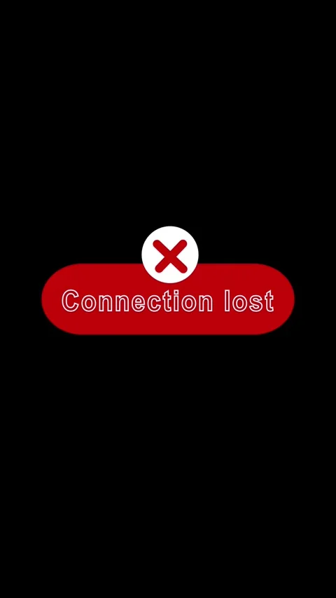 Red oval button with white text connection lost and cross symbol animation .. Stock Footage 344732790