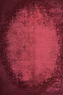 Red oval frame retro style background Stock Illustration
