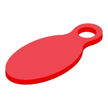 Red oval keychain with empty space for your design project Stock Illustration