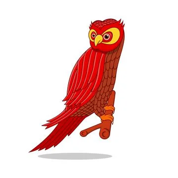 Red owl illustration, element owl... Stock Illustration