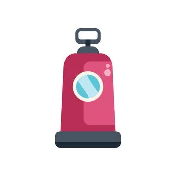 Red oxygen tank for diving with one window and handle Illustration