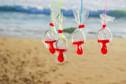 Red Pacifier Candies Stock Photos