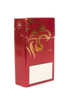 Red pack cigarette isolated on white background Stock Photos