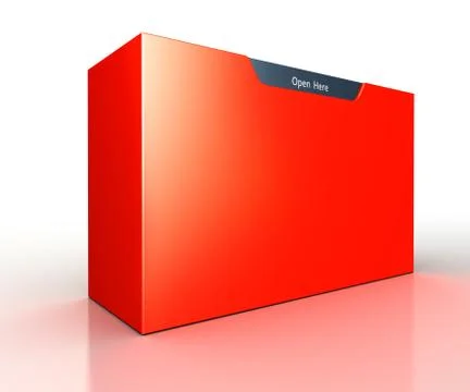Red package with open here sign Stock Illustration