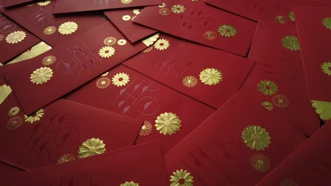 Red packet background , Chinese new year wish concept . Stock Footage 101320314