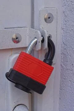Red padlock big Stock Photos