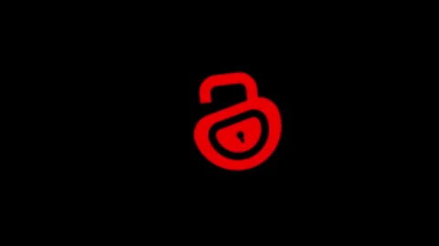 Red padlock icon animation opening and closing on black background Stock Footage 347968101