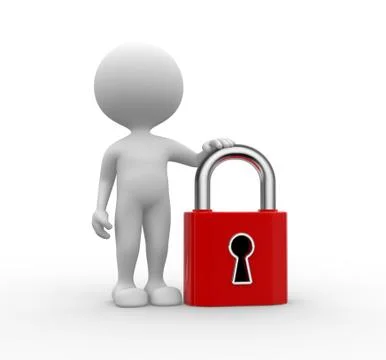 Red padlock Illustrazione stock