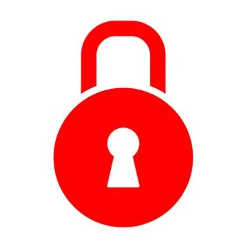 Red Padlock or lock icon vector illustration Stock Illustration