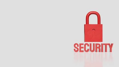 Red Padlock Security Concept on White Background 3d render. イラスト素材