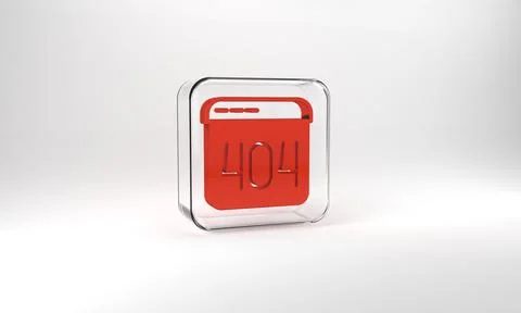 Red Page with a 404 error icon isolated on grey background. Template reports  イラスト素材