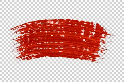 Red paint acrylic stroke texture isolated white background brush swatch Stock Photos