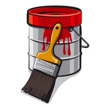 Red paint bucket Stock Illustration