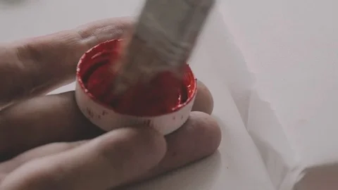 Red Paint On Cap Stock Footage 79218558