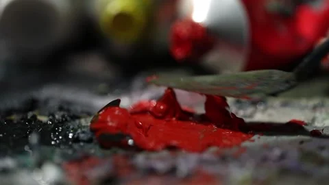 Red paint close-up Stock-Footage 327039510