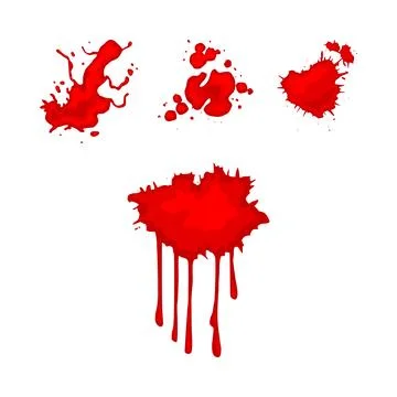 Red paint drops forming abstract splatter and drip pattern Illustrazione stock