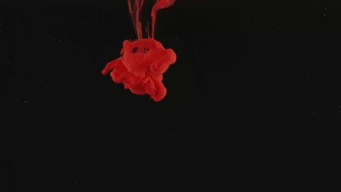 Red paint drops in the water Vidéo 70966555